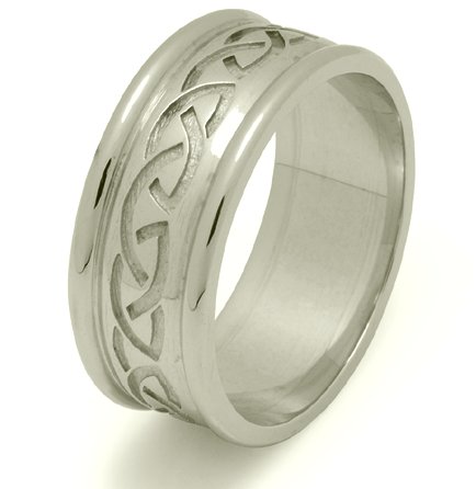 14ct gts white gold celtic wedding band